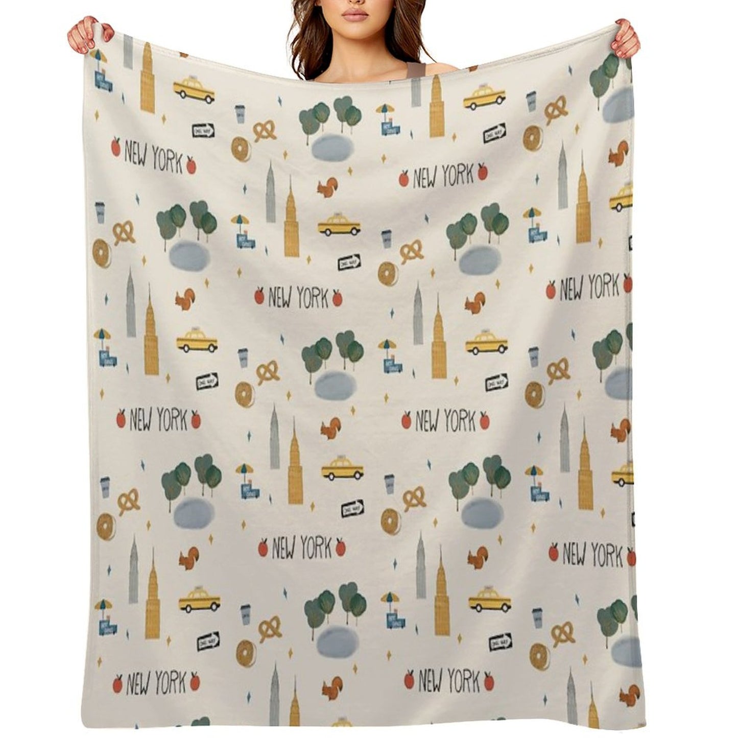 New York City Poster Throw Blanket