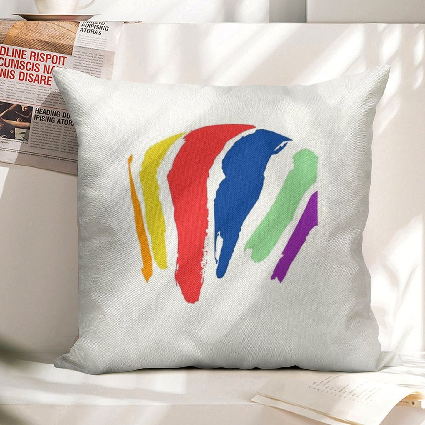 New England Gas Tank, Southie, Boston, South Boston, Massachusetts Linen Throw Pillow Cover