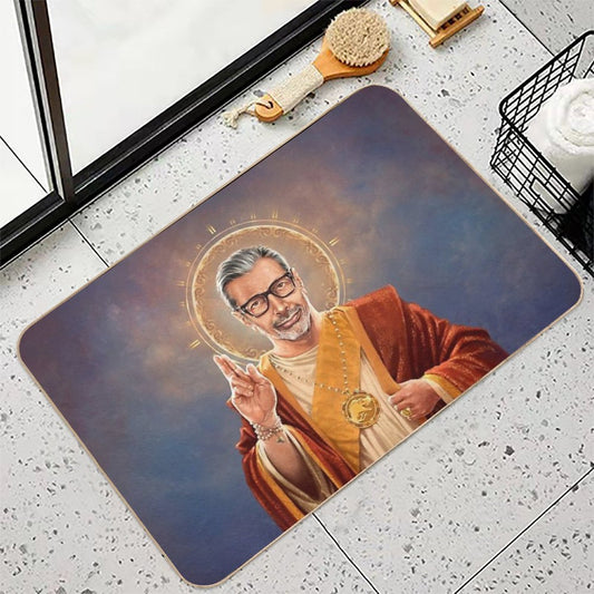 Saint Jeff of Goldblum, Jeff Goldblum Original Religious Painting Bath Mat