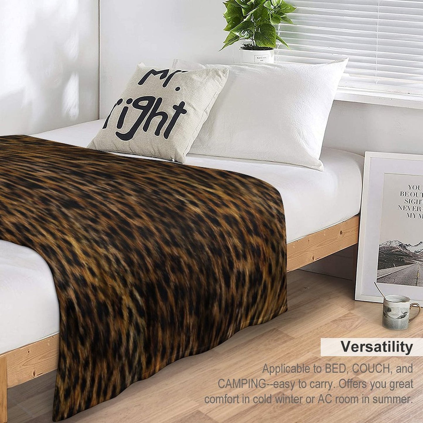 Cheetah Fur Texture Throw Blanket