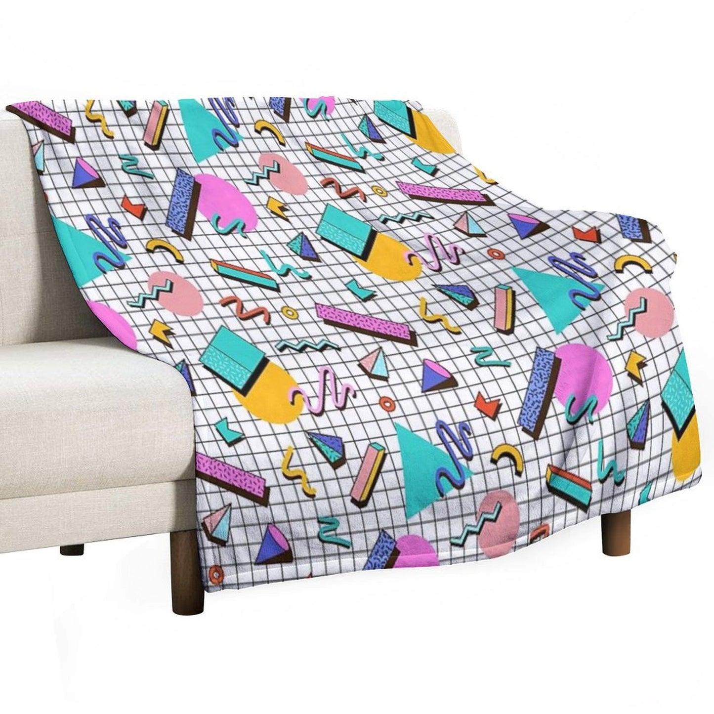Funky 80s Eighties Memphis Pattern Design Throw Blanket