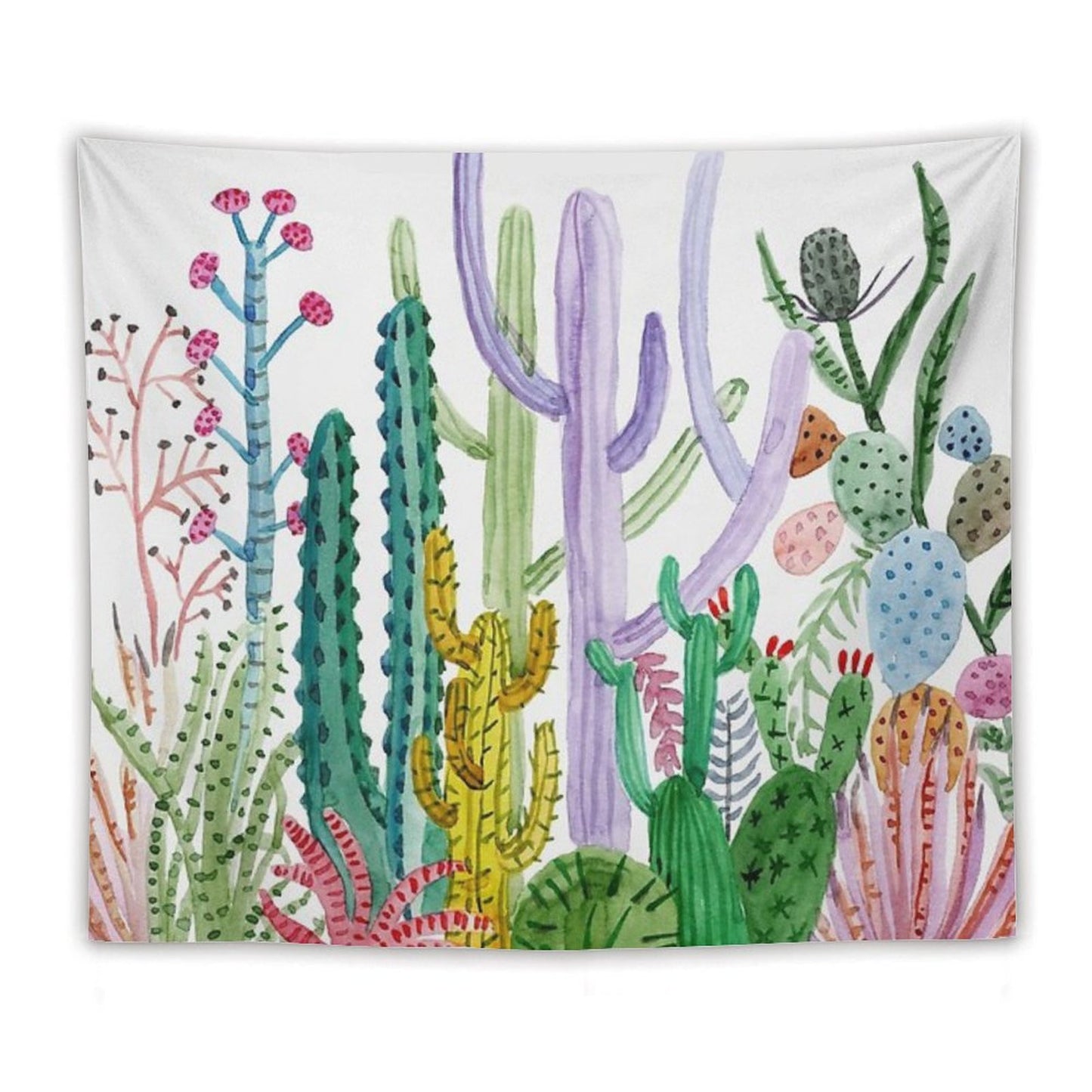 Watercolor Cacti Tapestry