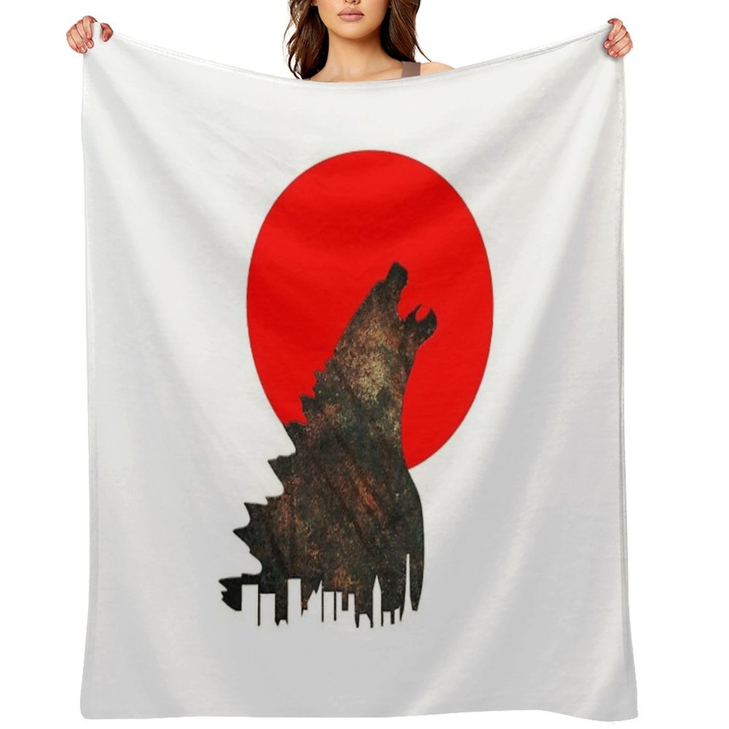 Gojira Japan Throw Blanket