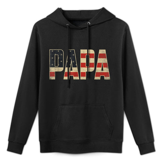 Papa Bold Patriotic American Father’s Day Papa Shrink-Resistant Hoodie