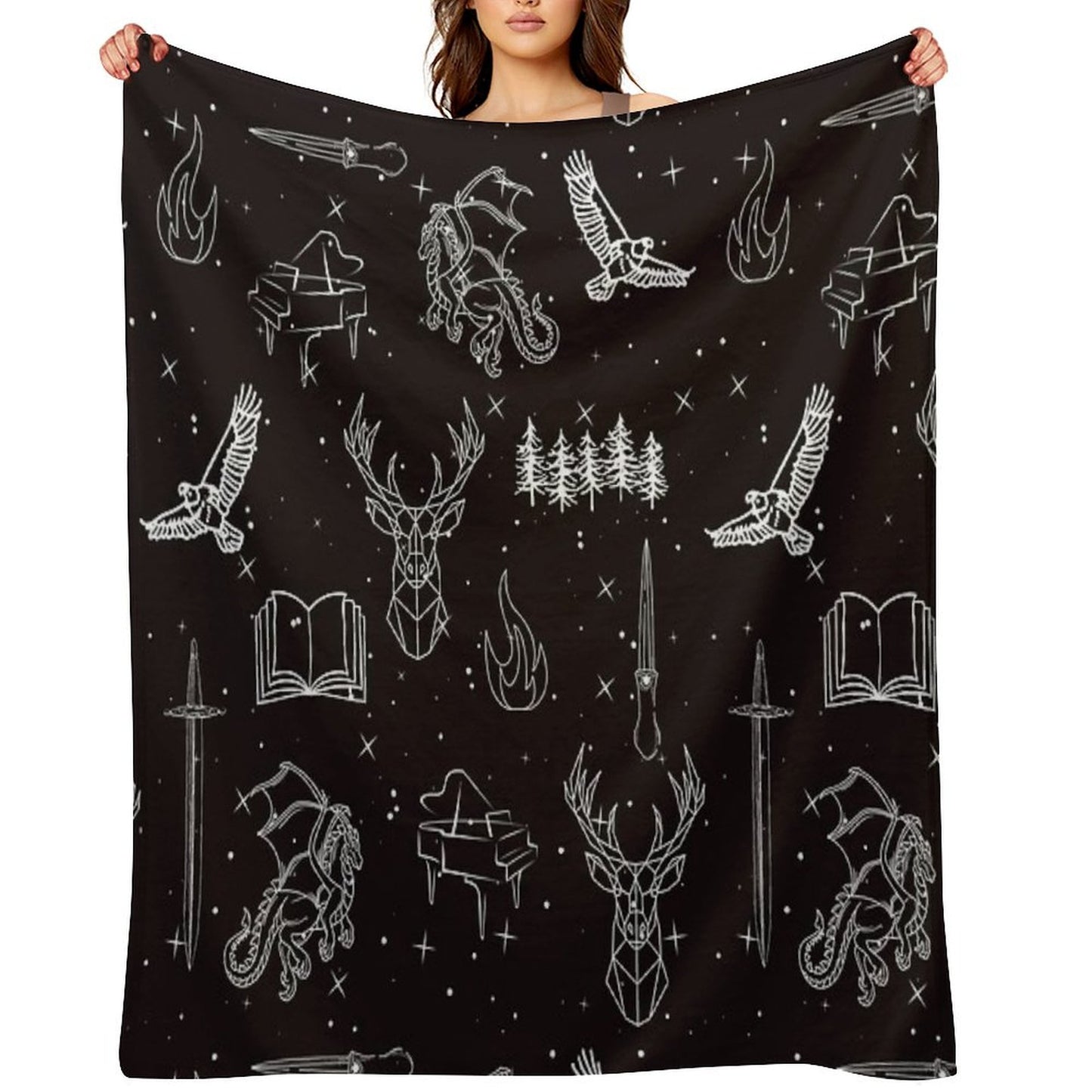 Throne of Glass Pattern Throw Blanket