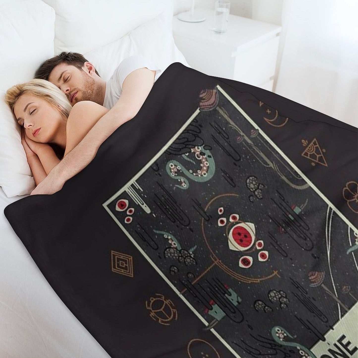 Cosmic Black Throw Blanket