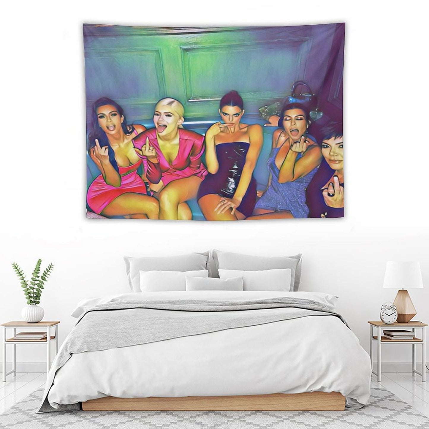 Kardashian Family Middle Finger Enhanced Image Tapestry