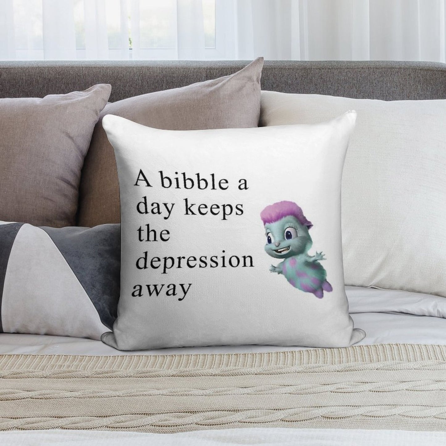 Bibble Meme Soft Reinforced Edging Throw Pillow