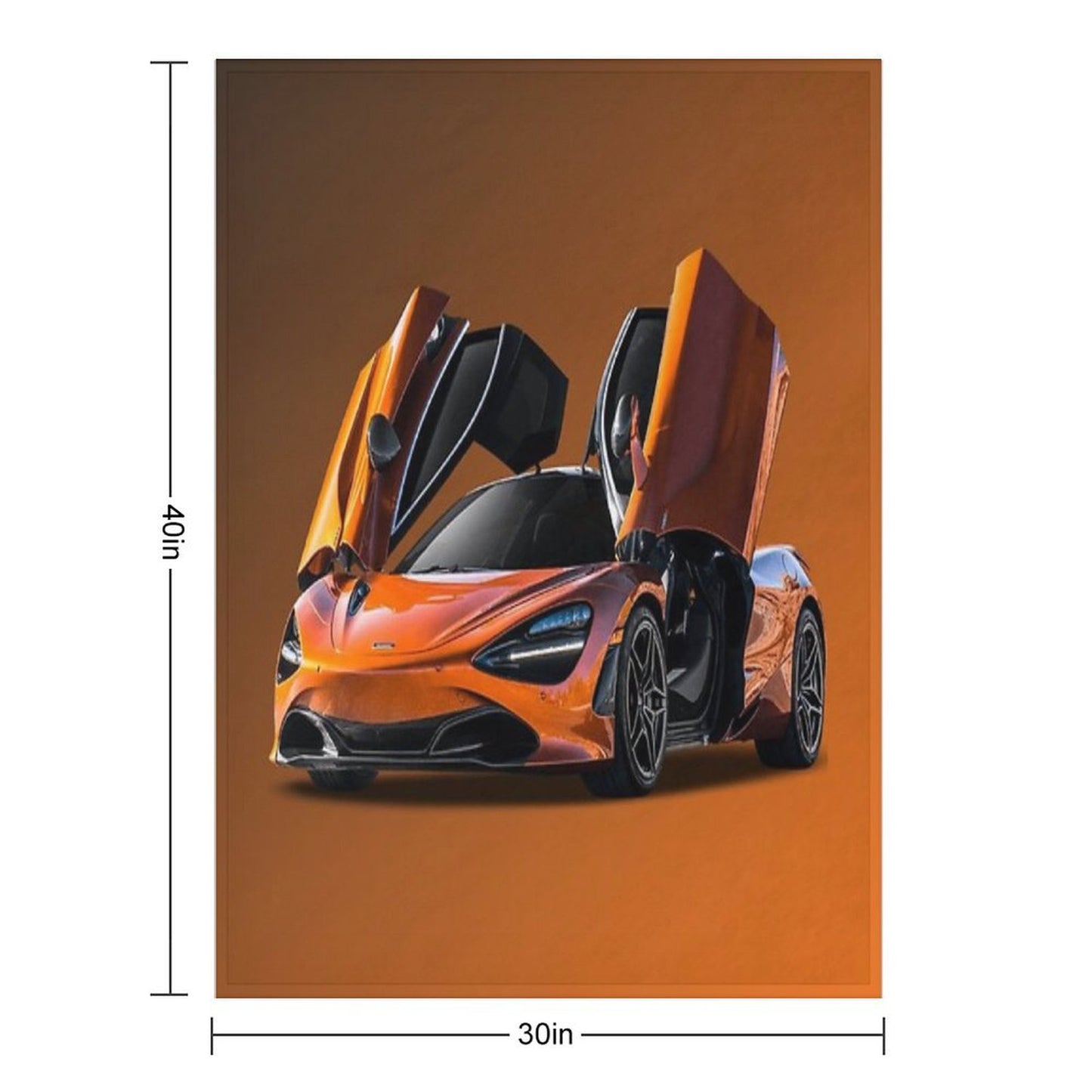 Orange Super McLaren P1 Formula 1 Design Throw Blanket