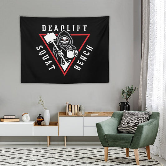 Squat Bench Deadlift Grim Reaper Tapestry