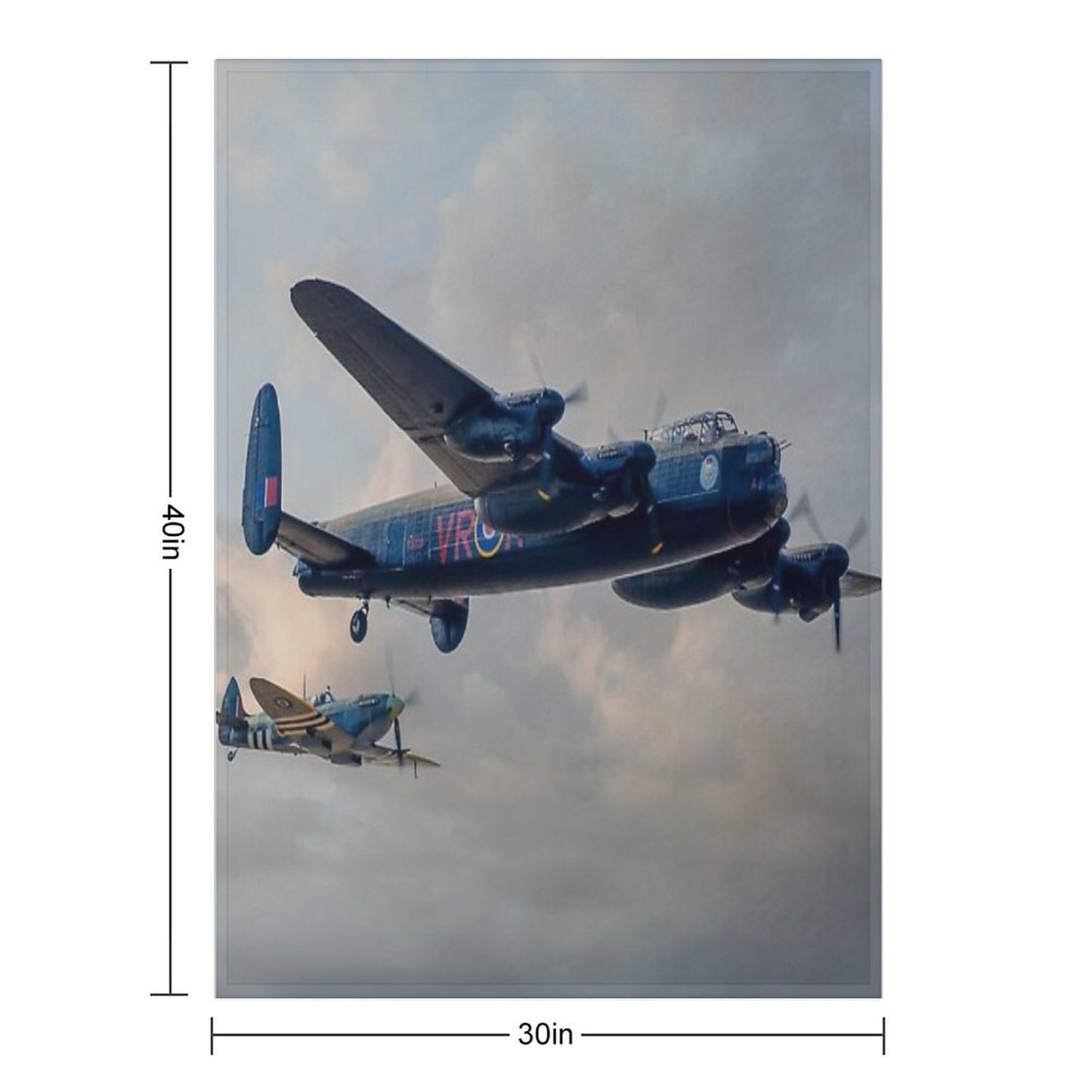 Two Icons - Lancaster And Spitfire Throw Blanket