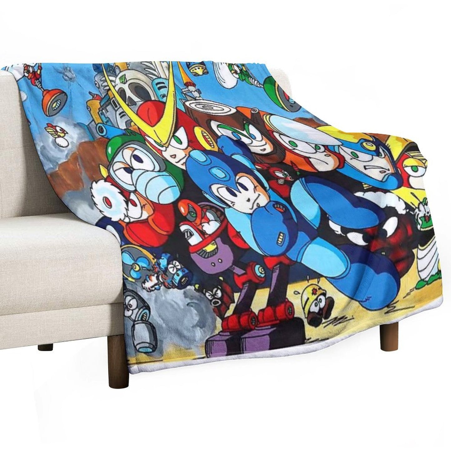 Mega Man 2 Art Throw Blanket