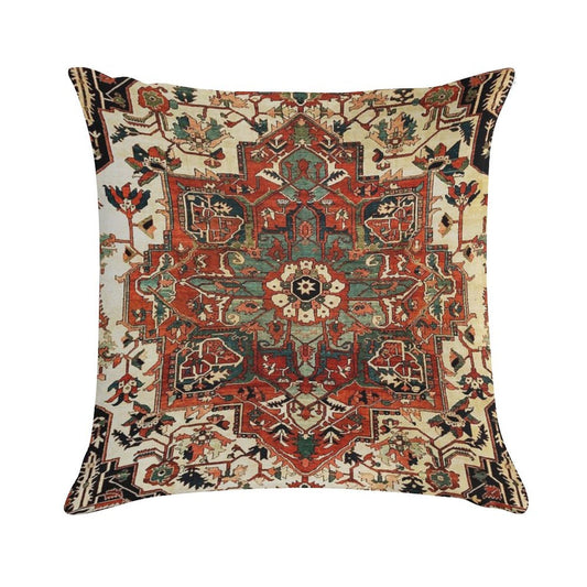 Antique Persian Heriz Rug Print Soft Skin-Friendly Throw Pillow