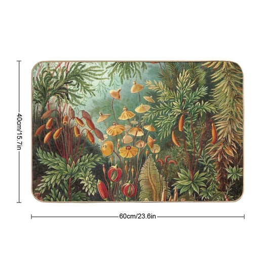 Vintage Plants Decorative Nature Painting Illustration Artwork Bath Mat