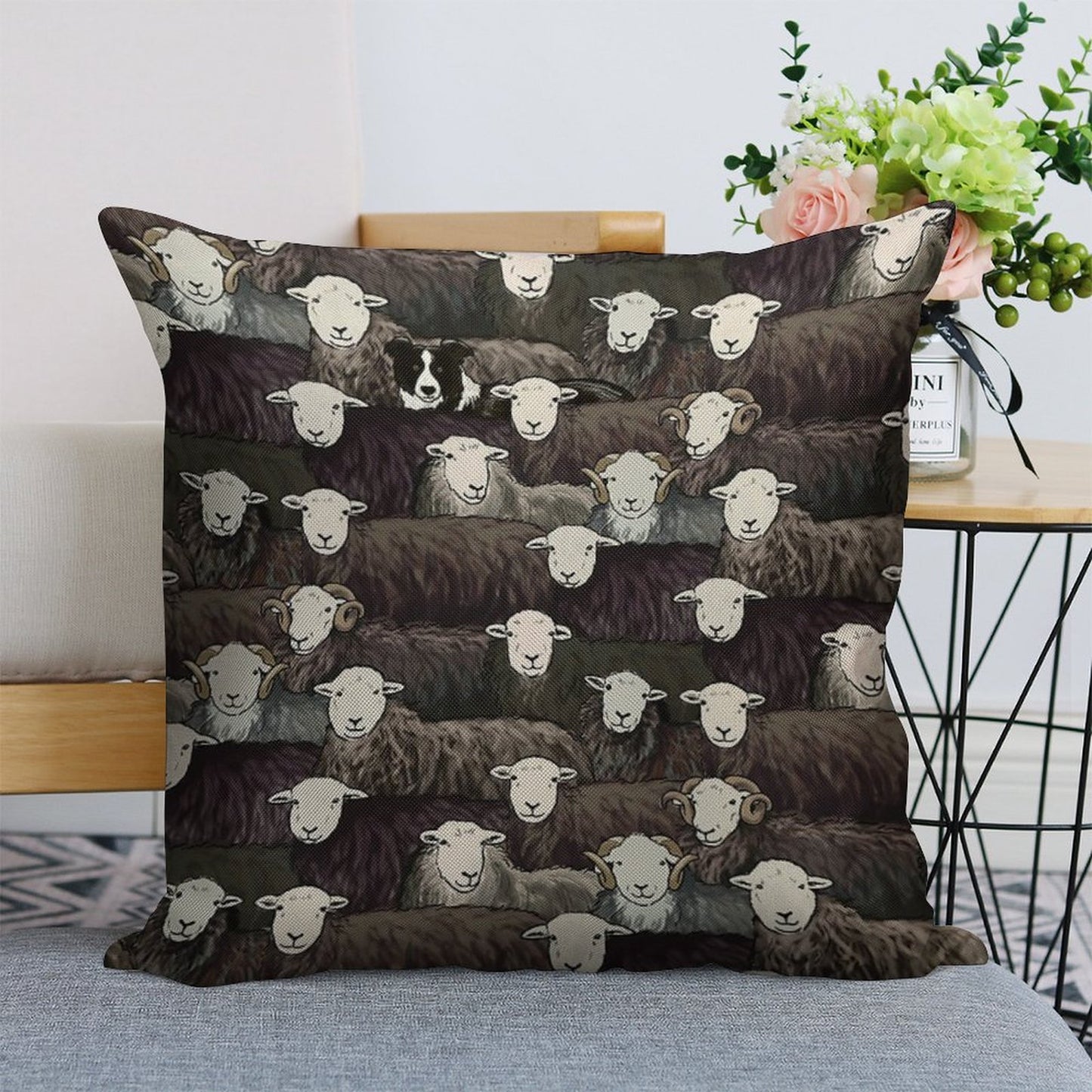 Herdwicks Linen Throw Pillow Cover