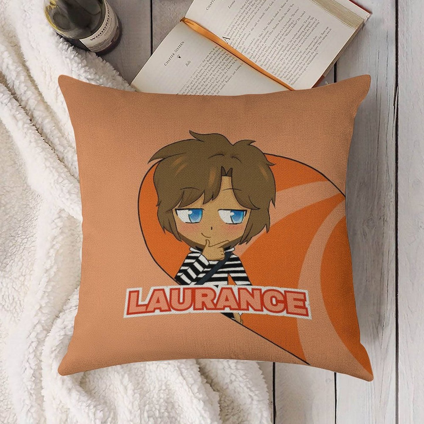 Laurance Zvhal Pillow (blue Eyes Edition) Linen Throw Pillow Cover