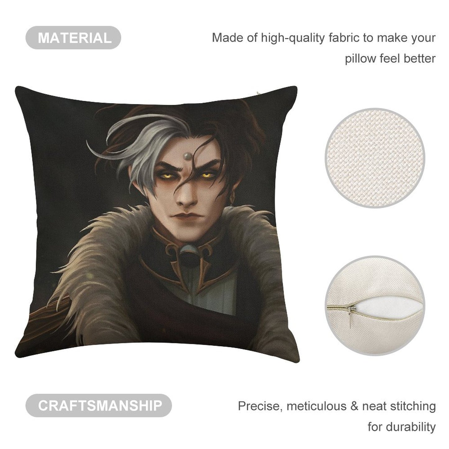 Emperor Linen Throw Pillow Cover