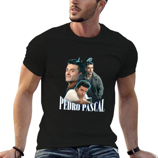 I Love Pedro Pascal Oscar Isaac Cursed Fan Collage Slim-fit Cut T-Shirt