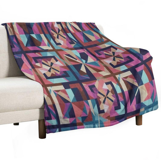 Abstract Tiles Pattern Throw Blanket