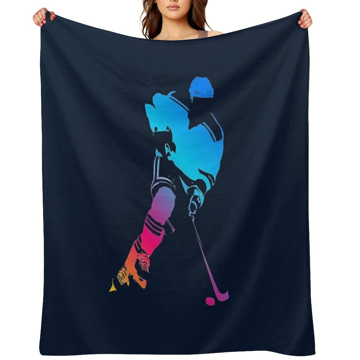 Hockey Player Throw Blanket