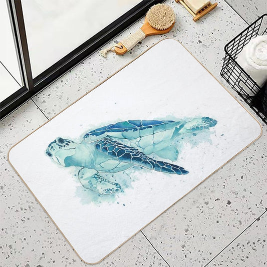 Watercolor Sea Turtle Bath Mat