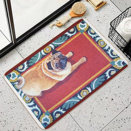 Pug on A Rug Bath Mat