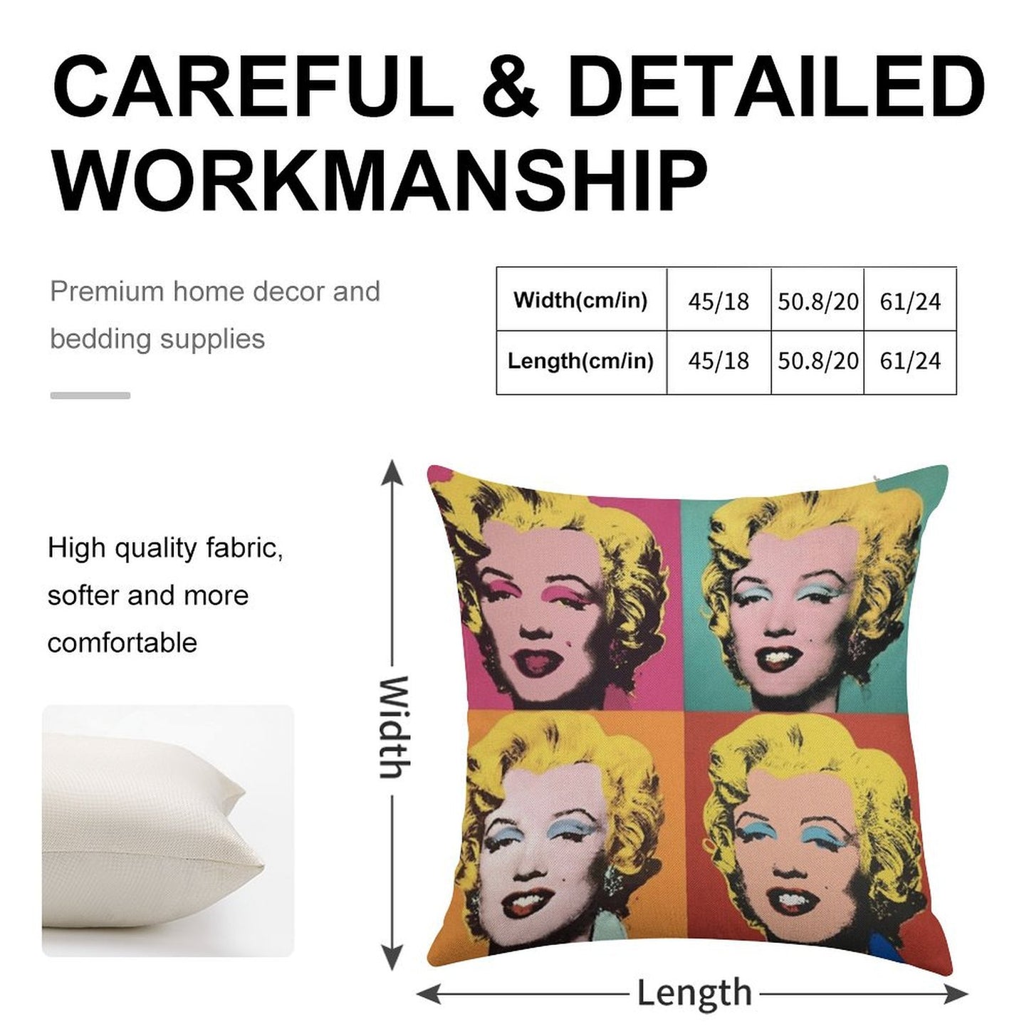 Andy Warhol Marilyn Linen Throw Pillow Cover
