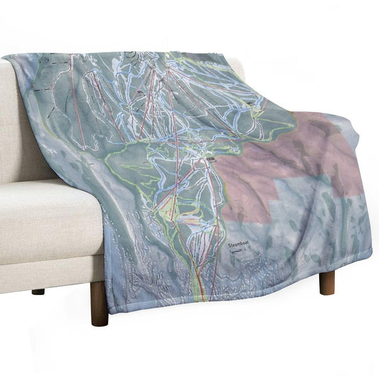 Steamboat Resort Trail Map Throw Blanket