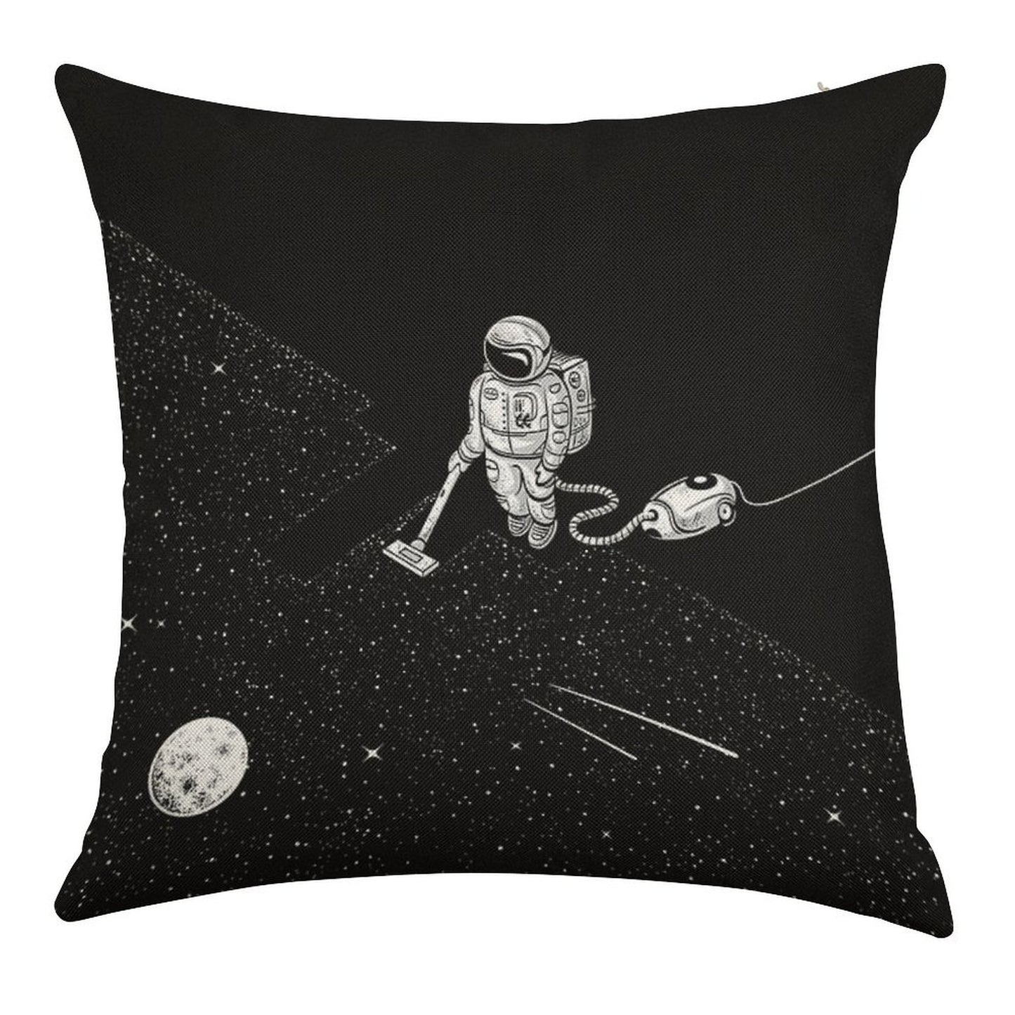 Space Cleaner Linen Throw Pillow Cover
