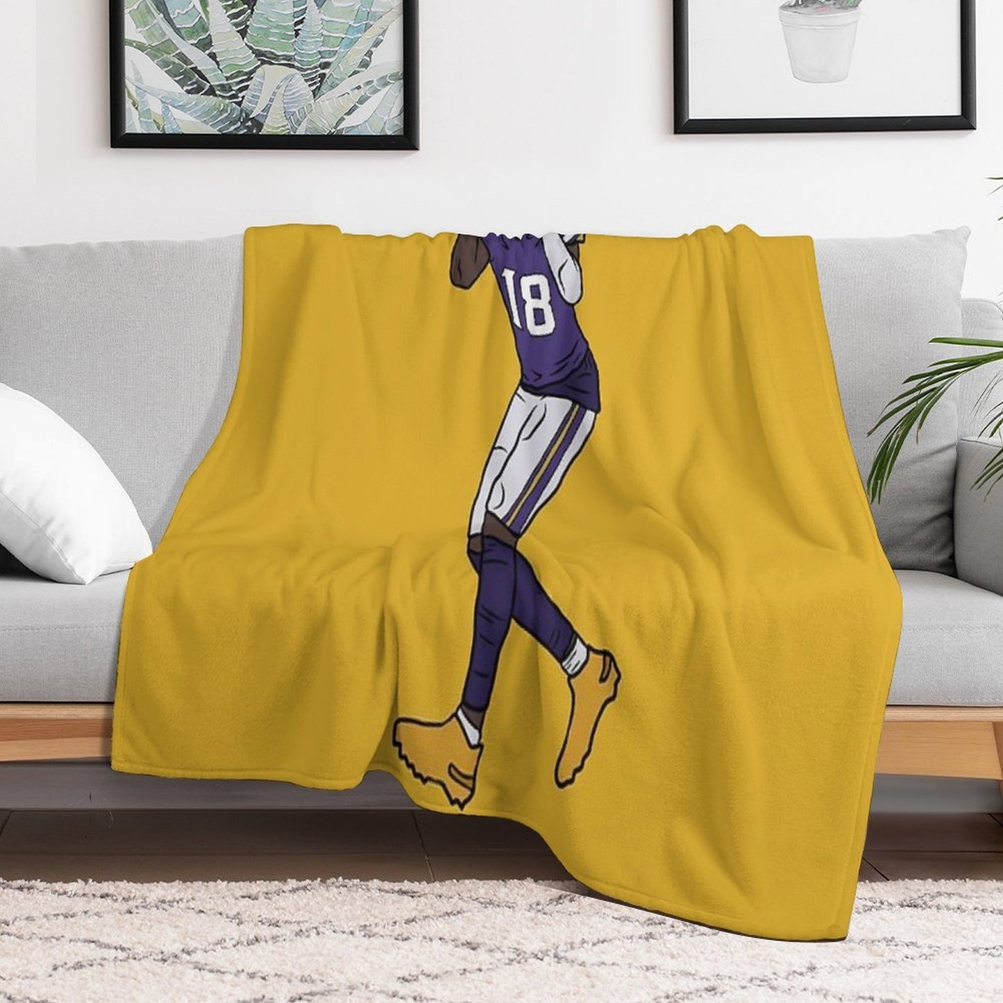Justin Jefferson Celebration Throw Blanket