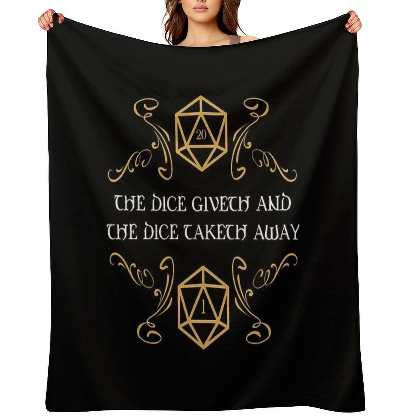 The Dice Giveth And Taketh Away Natural 20 And Critical Fail Throw Blanket