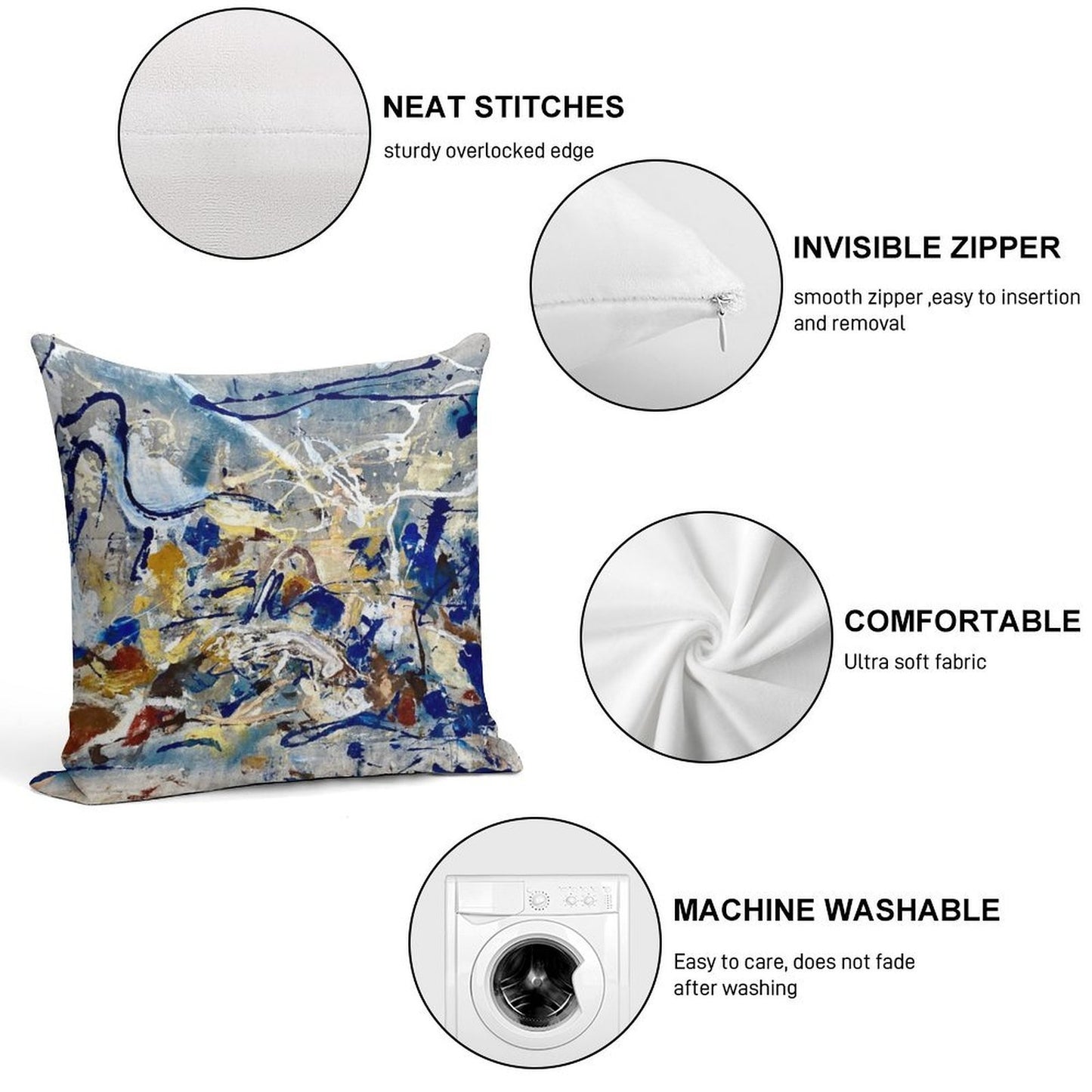 Sideshow Soft Hidden Zipper Throw Pillow