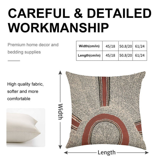 Awesome Aboriginal Dot Art Linen Throw Pillow Cover