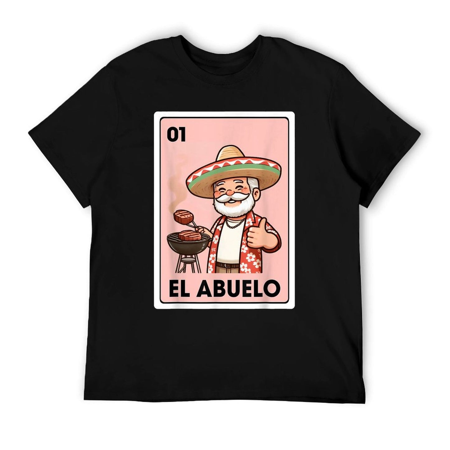 El Abuelo Grilling Grandpa Mexican Bingo Card T-Shirt