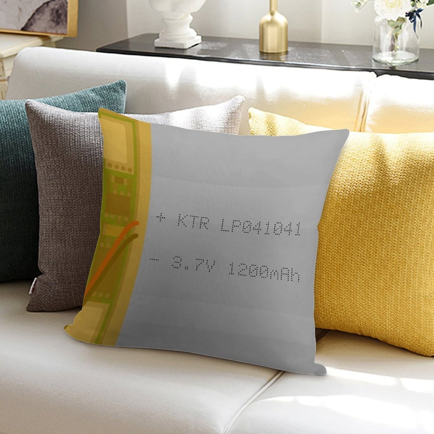 Lithium Polymer Battery Soft Style Accent Throw Pillow