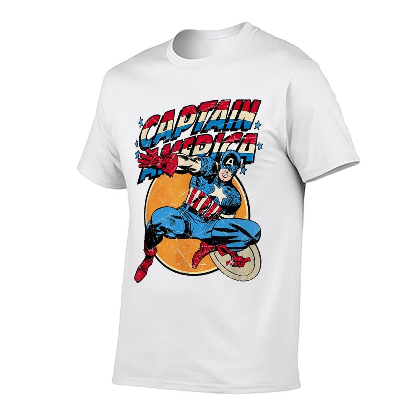 Marvel Avengers Vintage Captain America Avengers Comic Oversized Silhouette T-Shirt
