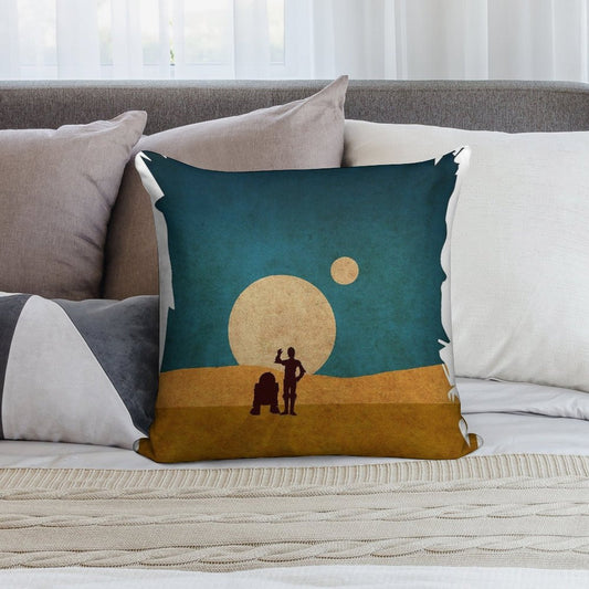 Droids In The Dunes Soft Ultra-Soft Texture Throw Pillow