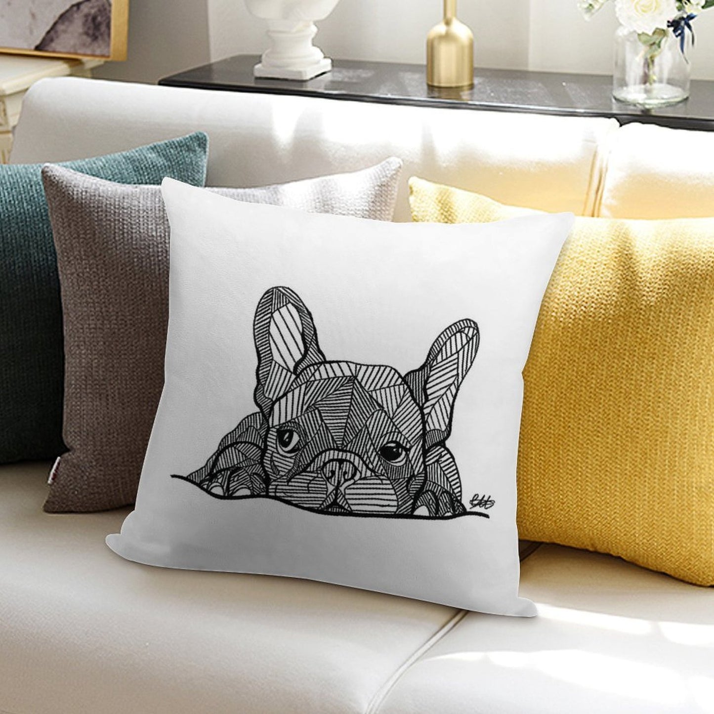 French Bulldog Puppy Soft Durable Construction Throw Pillow