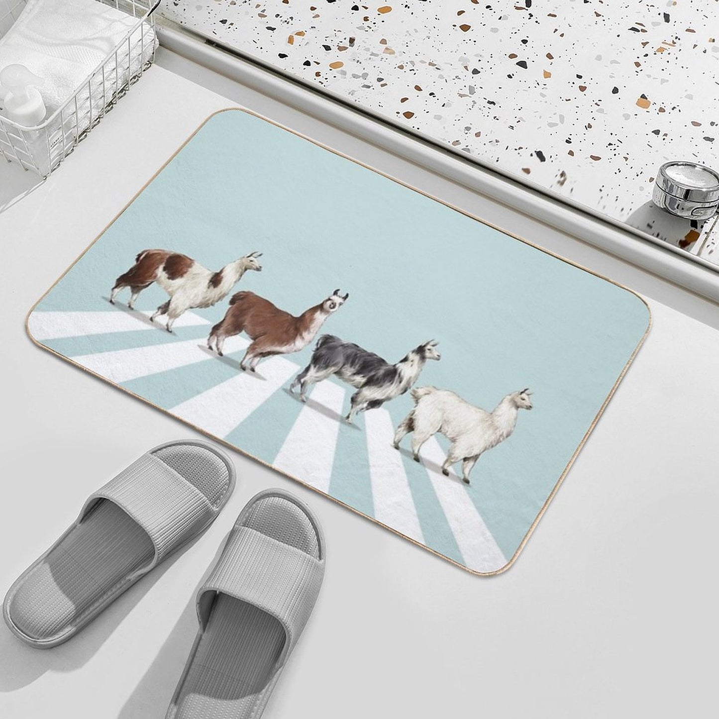 Llama The Abbey Road #1 Bath Mat