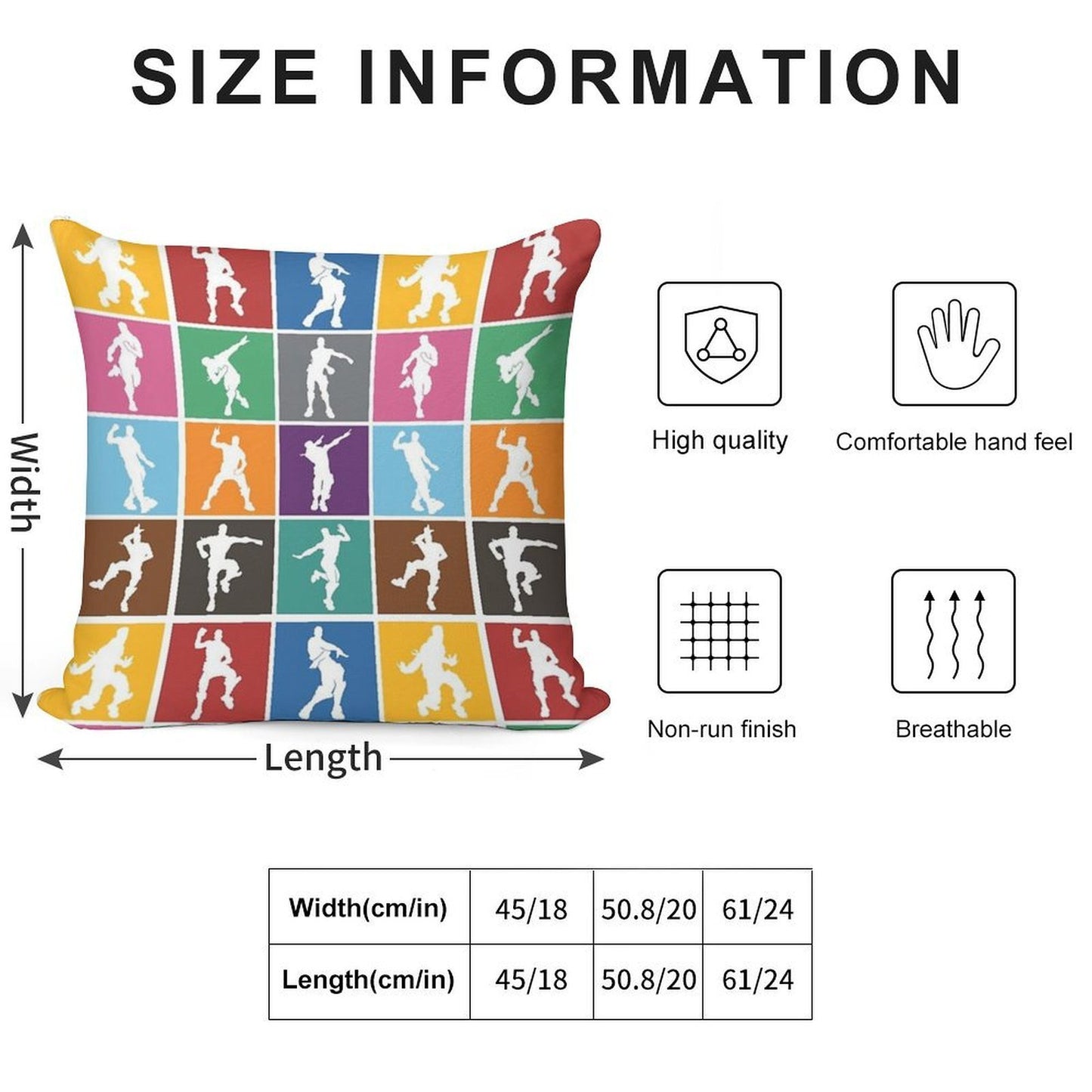 Battle Royale Victory Dance Rainbow Lattice Funny Soft Reinforced Edging Throw Pillow