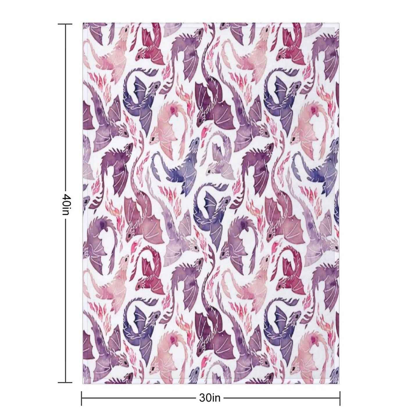 Dragon Fire Pink & Purple Throw Blanket