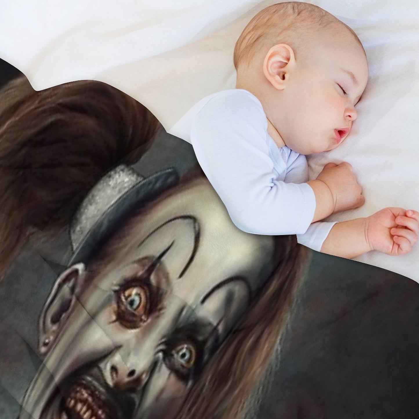 Terrifier 2- The Little Pale Girl Throw Blanket
