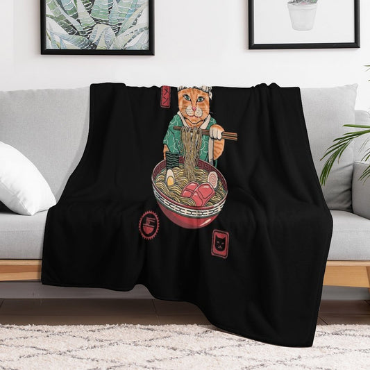 Neko Ramen Throw Blanket