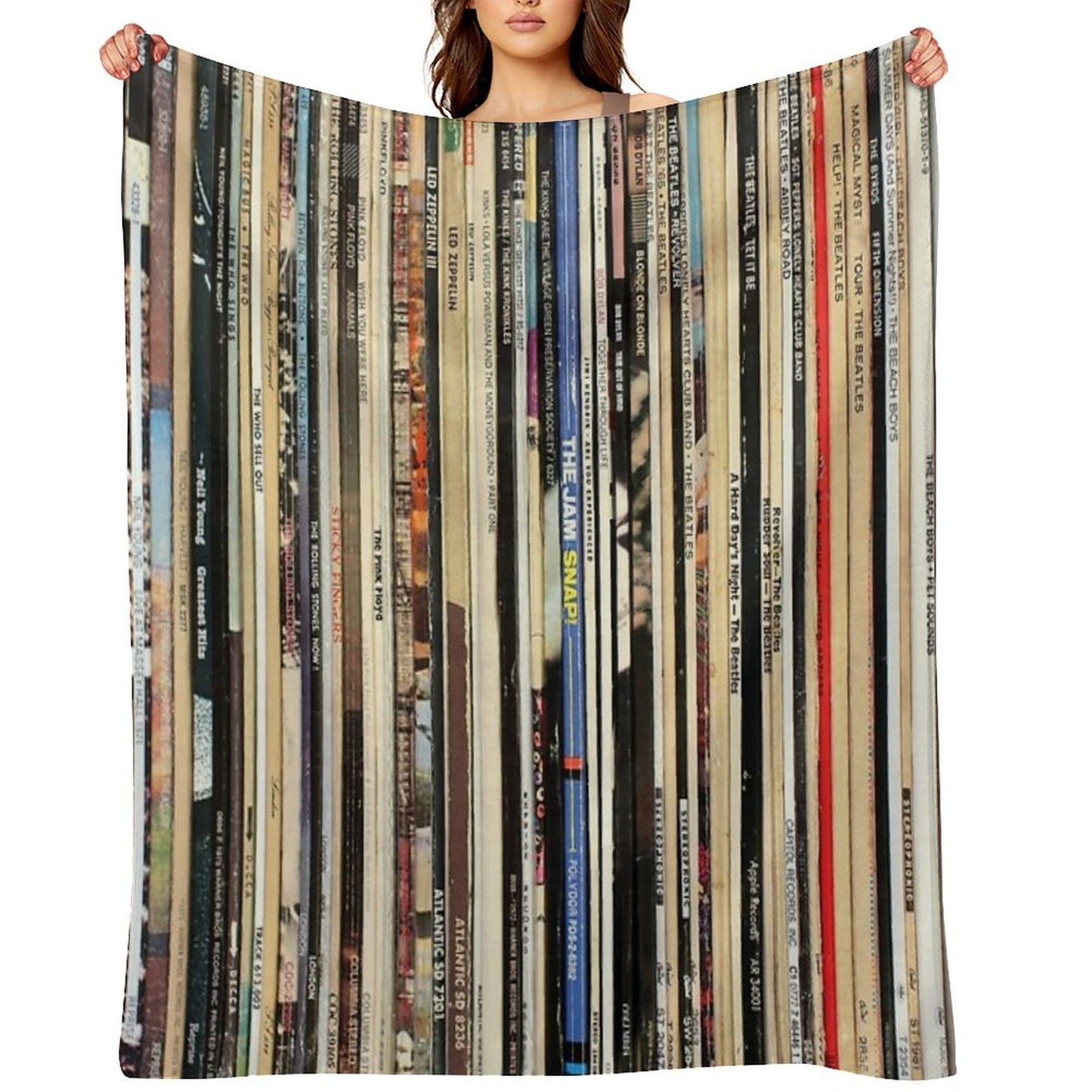 Classic Rock Vinyl Records Throw Blanket