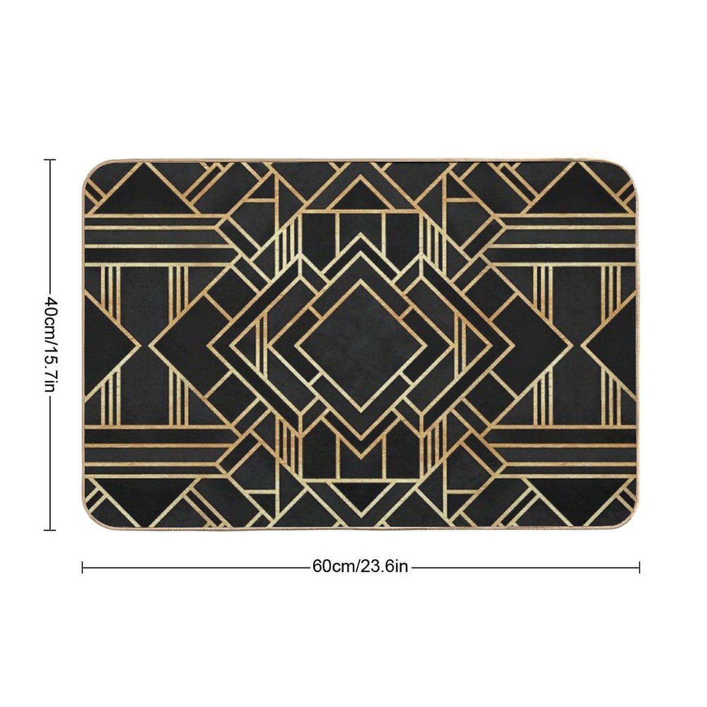 Art Deco Black Bath Mat