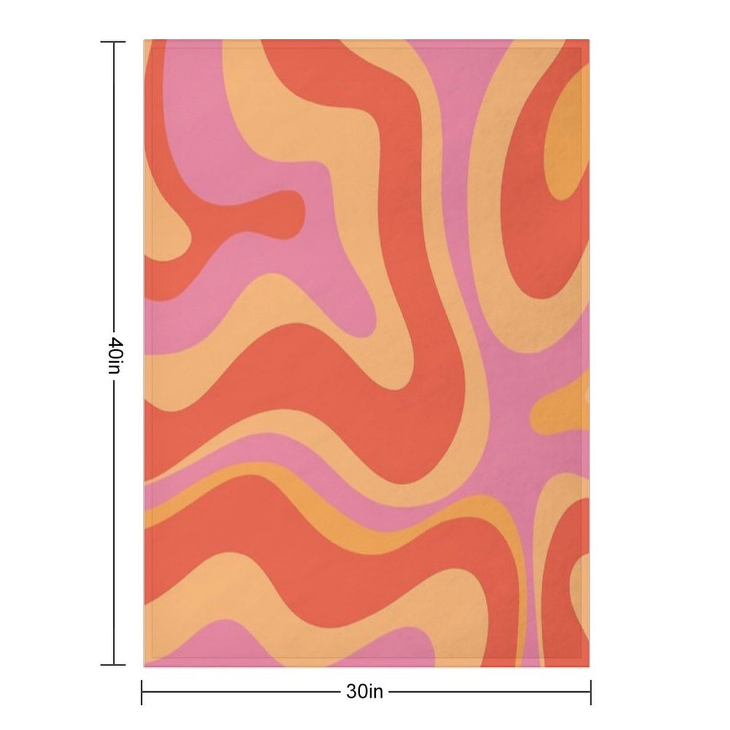 Modern Retro Liquid Swirl Abstract Pattern Square in Vintage Pink And Orange Throw Blanket