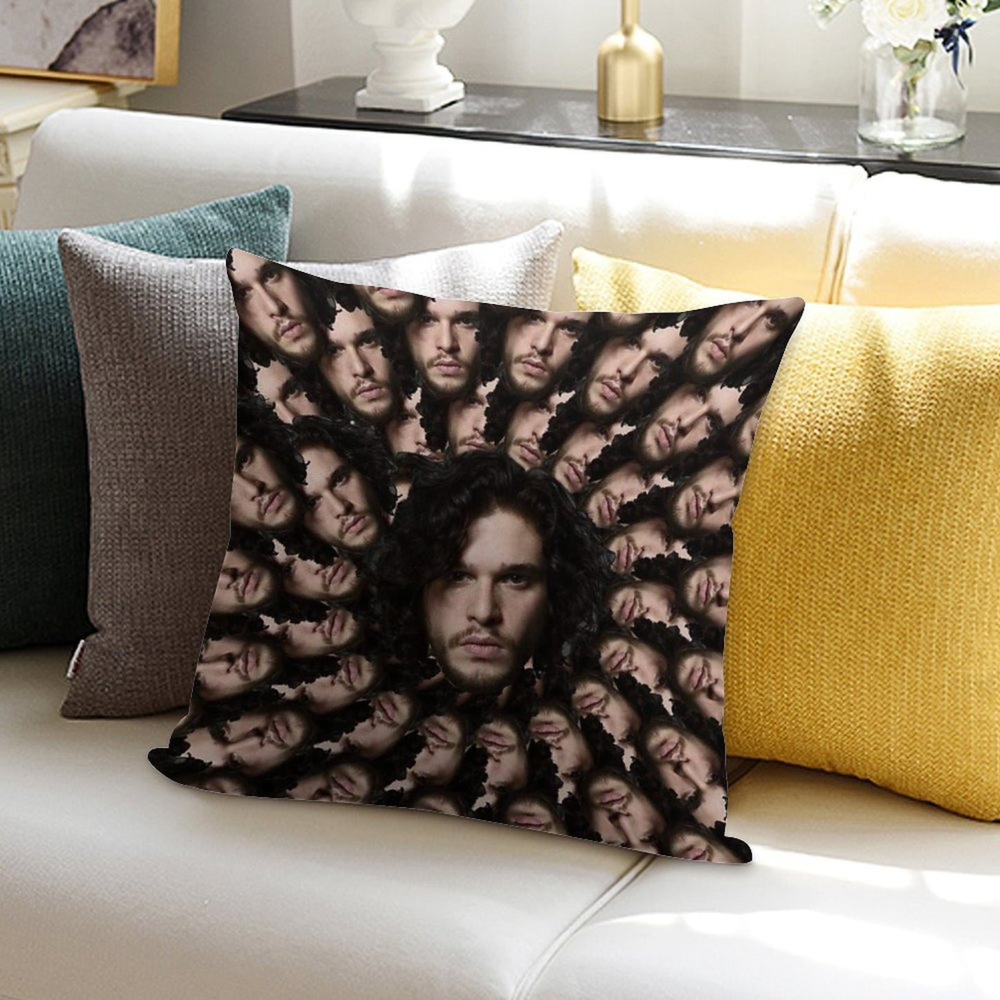 Kit Harington Fractal Soft Warmth Comfort Throw Pillow