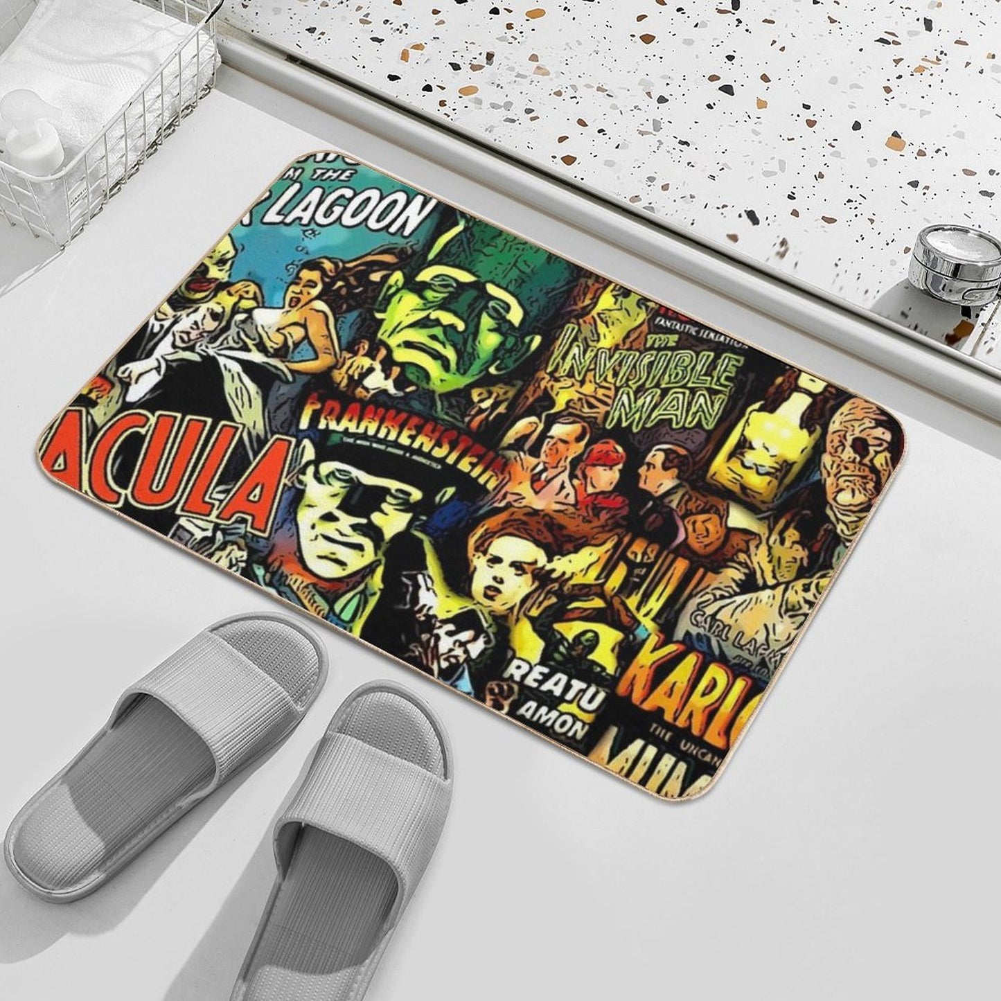 Horror Cult Universal Monsters Movies Face Mask Bath Mat