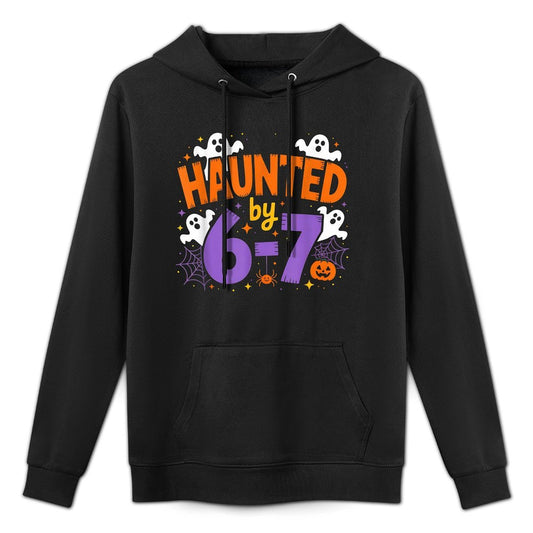 Haunted by 6-7 Halloween Ghosts And Spiders Design Relaxed Fit Hoodie