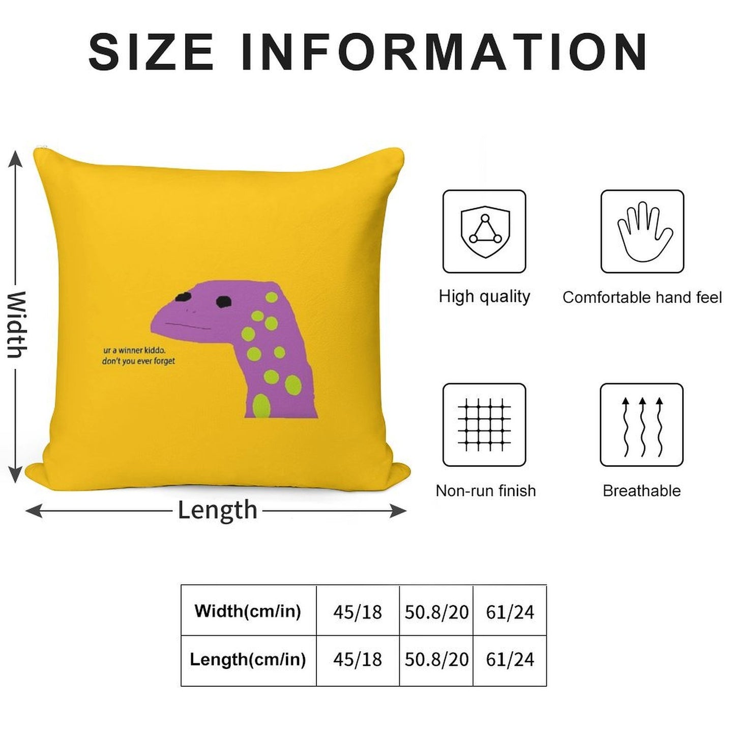 Motivational Lizard Soft Reinforced Edging Throw Pillow